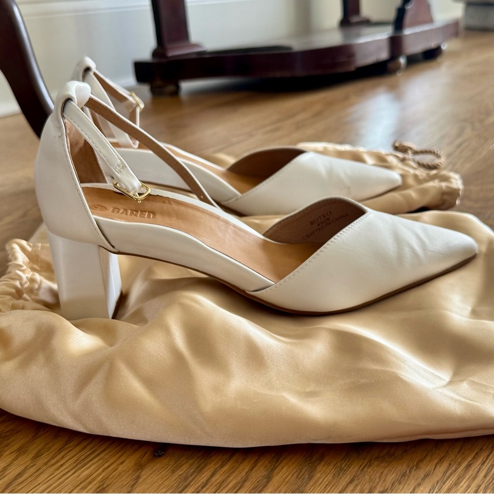 Bared Footwear Buteo White Satin Low Heels - Picture 4 of 5